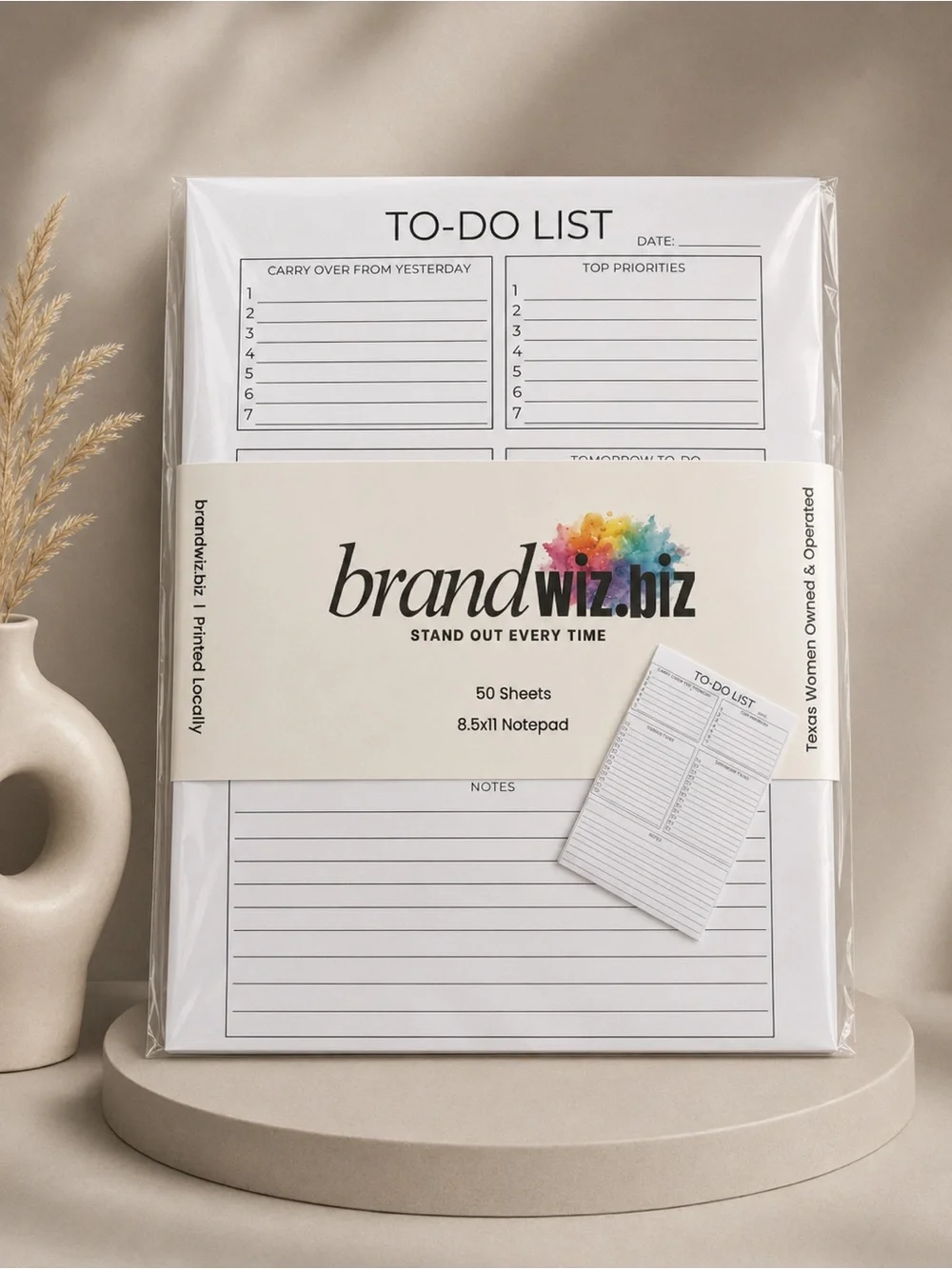 Daily To-Do List Notepad 8.5x11 | 50 Sheets | Planner Pad | Made in Texas